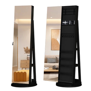 Wide Jewelry Armoire with Spacious Storage  Wooden Bazar