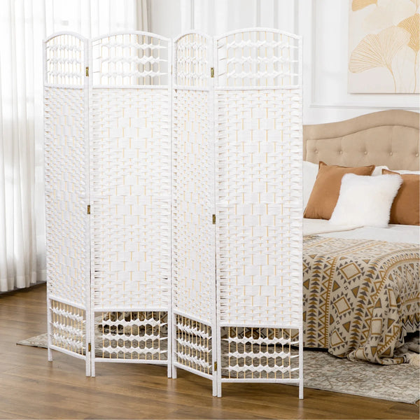 Alaudin Solid Wood Folding Room Divider Privacy Screen  Wooden Bazar