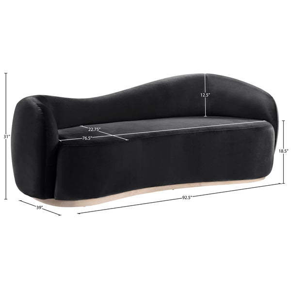 Aldana 92.5" Velvet Upholstered Sofa Wooden Bazar