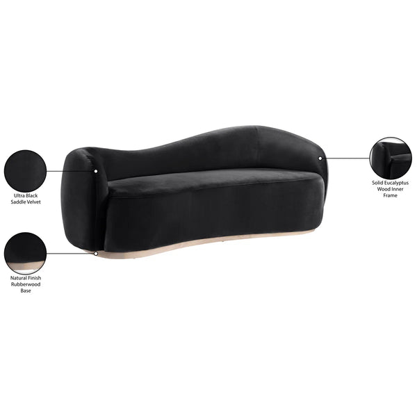 Aldana 92.5" Velvet Upholstered Sofa Wooden Bazar