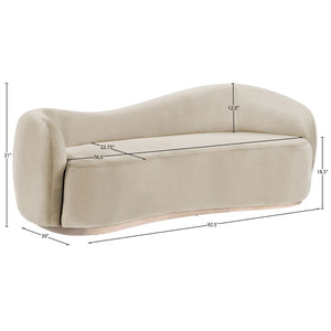 Aldana 92.5" Velvet Upholstered Sofa Wooden Bazar