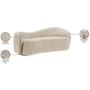 Aldana 92.5" Velvet Upholstered Sofa Wooden Bazar