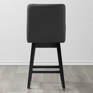 Aleksy Swivel Upholstered Counter Stool with Solid Wood Frame (Set of 2)  Wooden Bazar