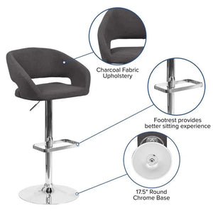 Amberlie Swivel Modern Upholstered Adjustable-Height Bar stool