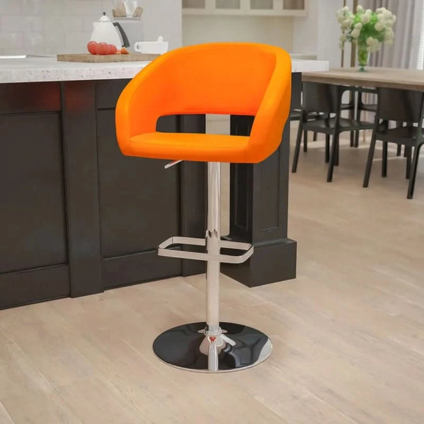 Amberlie Swivel Modern Upholstered Adjustable-Height Bar stool