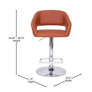 Amberlie Swivel Modern Upholstered Adjustable-Height Bar stool