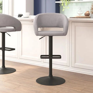 Amberlie Swivel Modern Upholstered Adjustable-Height Bar stool