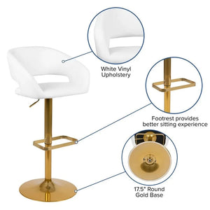 Amberlie Swivel Modern Upholstered Adjustable-Height Bar stool