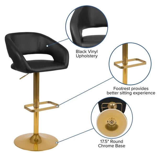 Amberlie Swivel Modern Upholstered Adjustable-Height Bar stool