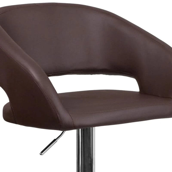 Amberlie Swivel Modern Upholstered Adjustable-Height Bar stool