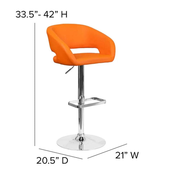 Amberlie Swivel Modern Upholstered Adjustable-Height Bar stool
