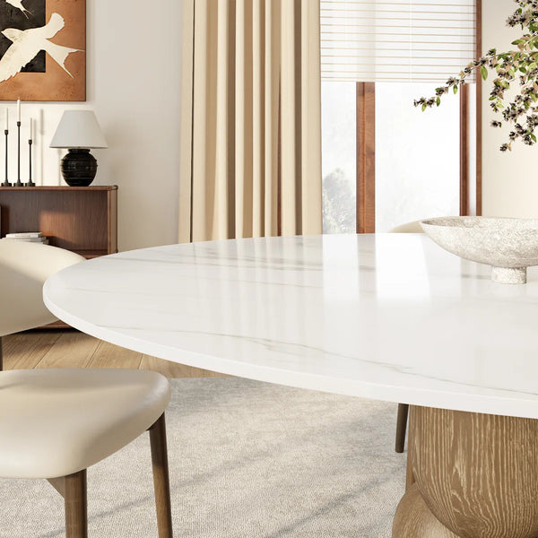 Canicore 5 Person Round Dining Table Set - Wooden Bazar