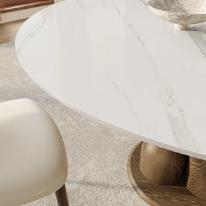 Canicore 5 Person Round Dining Table Set - Wooden Bazar