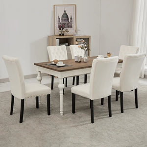 Amdan Tufted Velvet Modern Dining Chair (Set of 2)  Wooden Bazar
