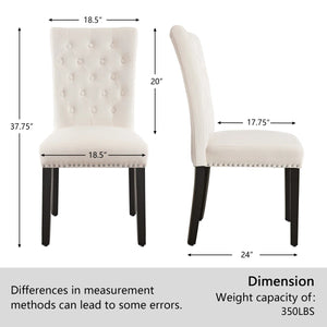 Amdan Tufted Velvet Modern Dining Chair (Set of 2)  Wooden Bazar