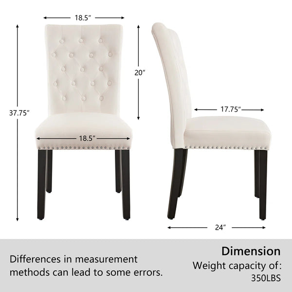 Amdan Tufted Velvet Modern Dining Chair (Set of 2)  Wooden Bazar