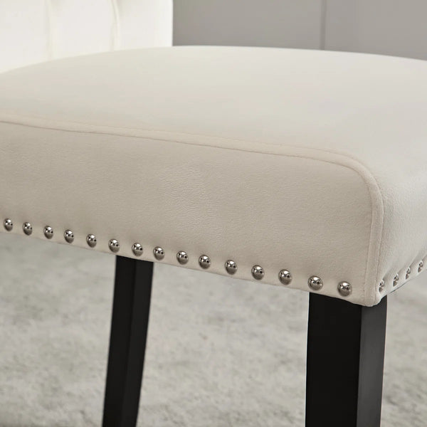 Amdan Tufted Velvet Modern Dining Chair (Set of 2)  Wooden Bazar