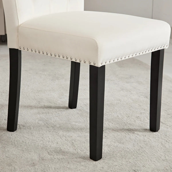 Amdan Tufted Velvet Modern Dining Chair (Set of 2)  Wooden Bazar