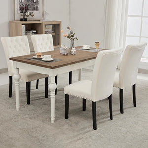 Amdan Tufted Velvet Modern Dining Chair (Set of 2)  Wooden Bazar