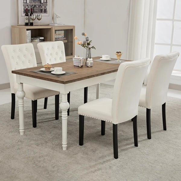 Amdan Tufted Velvet Modern Dining Chair (Set of 2)  Wooden Bazar