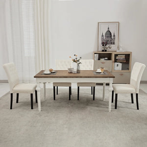 Amdan Tufted Velvet Modern Dining Chair (Set of 2)  Wooden Bazar