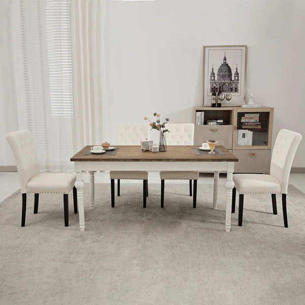 Amdan Tufted Velvet Modern Dining Chair (Set of 2)  Wooden Bazar