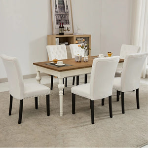 Amdan Tufted Velvet Modern Dining Chair (Set of 2)  Wooden Bazar