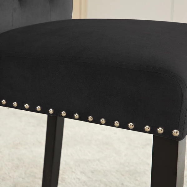 Amdan Tufted Velvet Modern Dining Chair (Set of 2)  Wooden Bazar