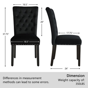 Amdan Tufted Velvet Modern Dining Chair (Set of 2)  Wooden Bazar