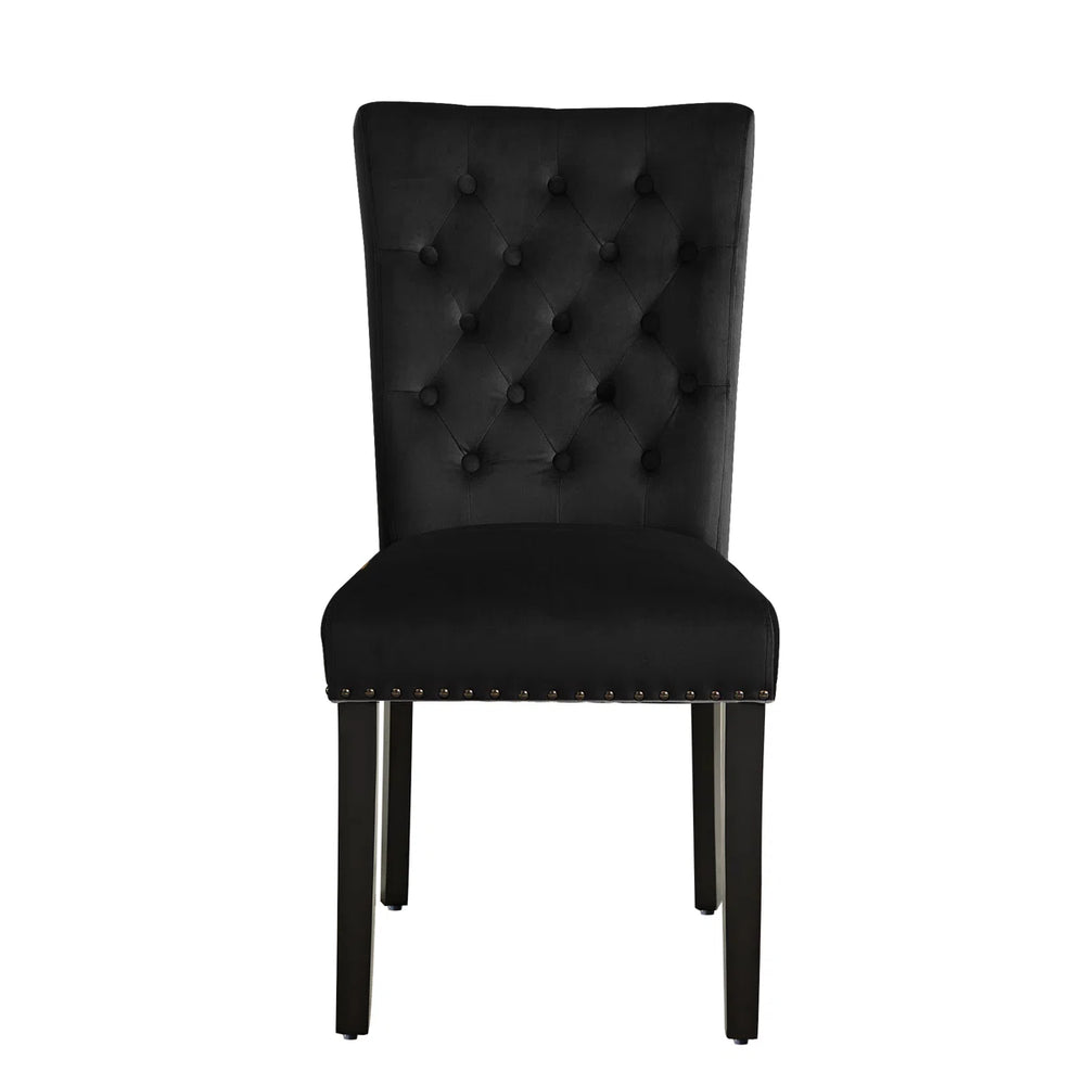 Amdan Tufted Velvet Modern Dining Chair (Set of 2)  Wooden Bazar