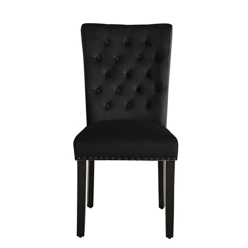 Amdan Tufted Velvet Modern Dining Chair (Set of 2)  Wooden Bazar