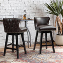 Amecia 29.5"Classic Swivel 360-degree Bar Stool With Solid Wooden Legs (Set of 2)  Wooden Bazar