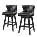 Amecia 29.5"Classic Swivel 360-degree Bar Stool With Solid Wooden Legs (Set of 2)  Wooden Bazar