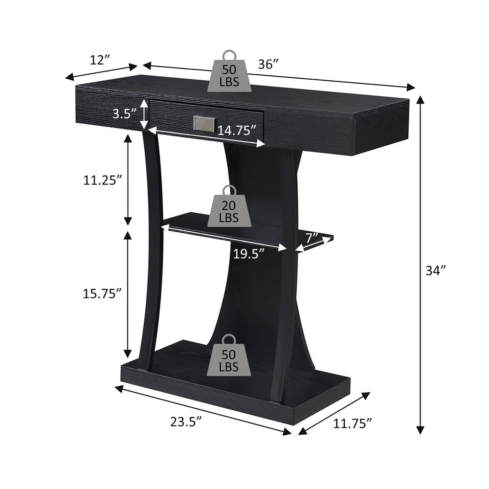Amett 1-Drawer Console Table for Entryway, Living Room & Hallway  Wooden Bazar