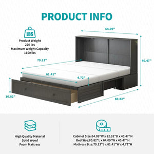 Shivank Murphy Storage Bed with Mattress - Wooden bazar