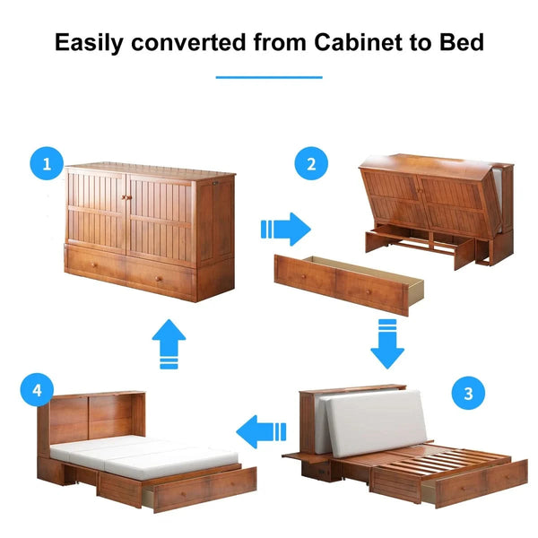 Shivank Murphy Storage Bed with Mattress - Wooden bazar