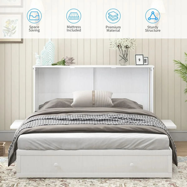 Shivank Murphy Storage Bed with Mattress - Wooden bazar