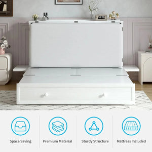 Shivank Murphy Storage Bed with Mattress - Wooden bazar