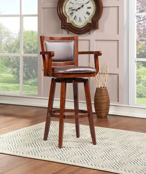 Angelija Extra Tall Swivel Bar Stool  Wooden Bazar