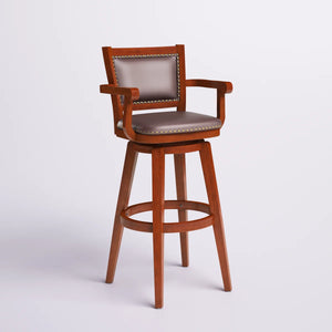 Angelija Extra Tall Swivel Bar Stool  Wooden Bazar