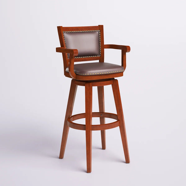 Angelija Extra Tall Swivel Bar Stool  Wooden Bazar