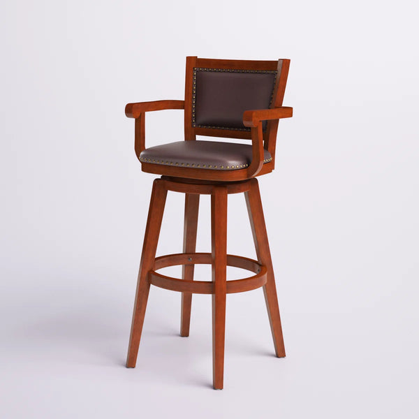 Angelija Extra Tall Swivel Bar Stool  Wooden Bazar
