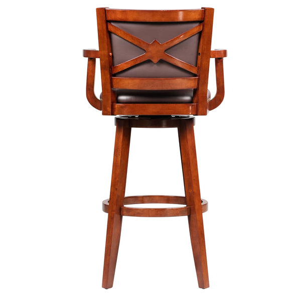 Angelija Extra Tall Swivel Bar Stool  Wooden Bazar