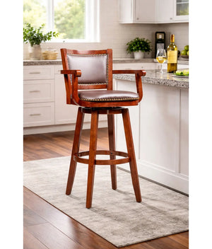 Angelija Extra Tall Swivel Bar Stool  Wooden Bazar