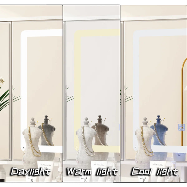 Anietra 9-Drawer Vanity With 3-Mirror  Wooden Bazar