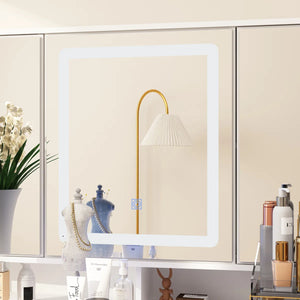 Anietra 9-Drawer Vanity With 3-Mirror  Wooden Bazar