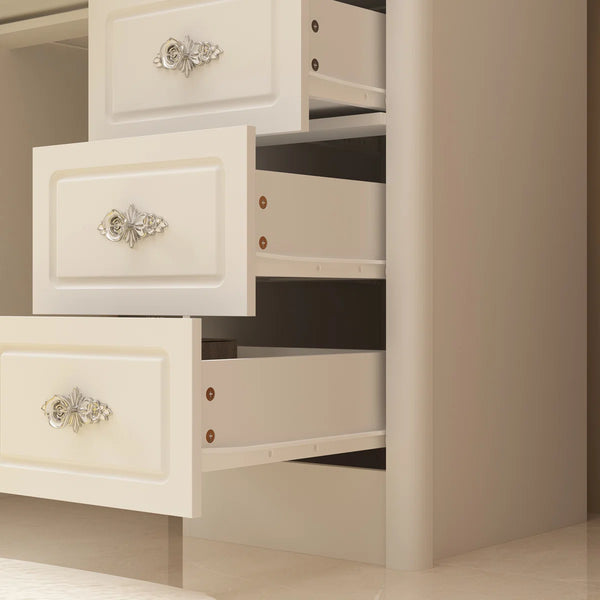 Anietra 9-Drawer Vanity With 3-Mirror  Wooden Bazar