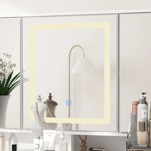 Anietra 9-Drawer Vanity With 3-Mirror  Wooden Bazar