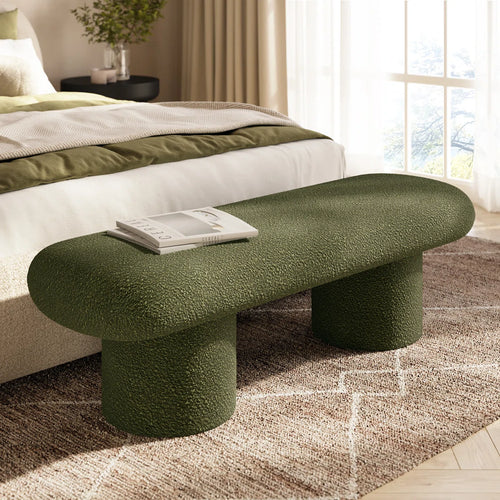 Shravakon Boucle Bench - Wooden Bazar