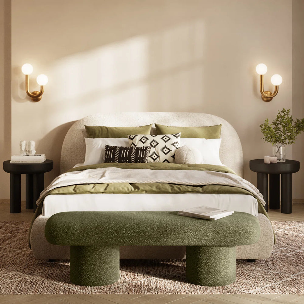 Shravakon Boucle Bench - Wooden Bazar